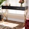 Baxton Studio Carville Dark Upholstered Gold Finished 2-Drawer Console Table 153-9203 - alternate 7